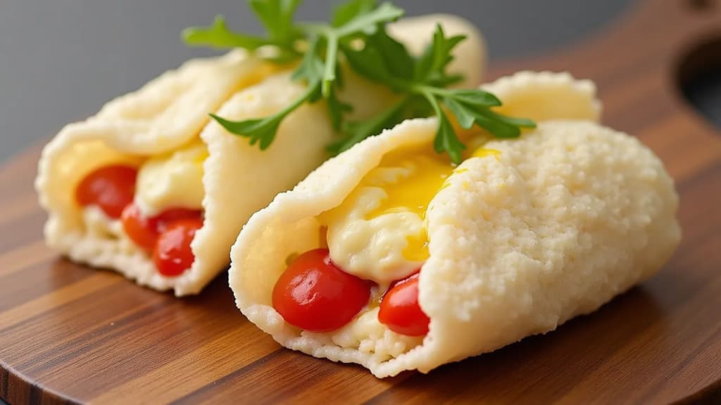 Tapioca Recheada com Queijo e Tomate